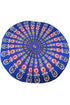 Sexy Peacock Print Blue Boho Beach Blanket